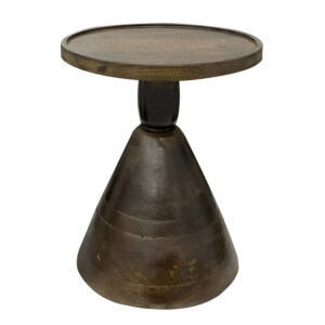 Βοηθητικό τραπέζι Spello haroma μασίφ mango ξύλο σε καρυδι απόχρωση Φ38x46εκ