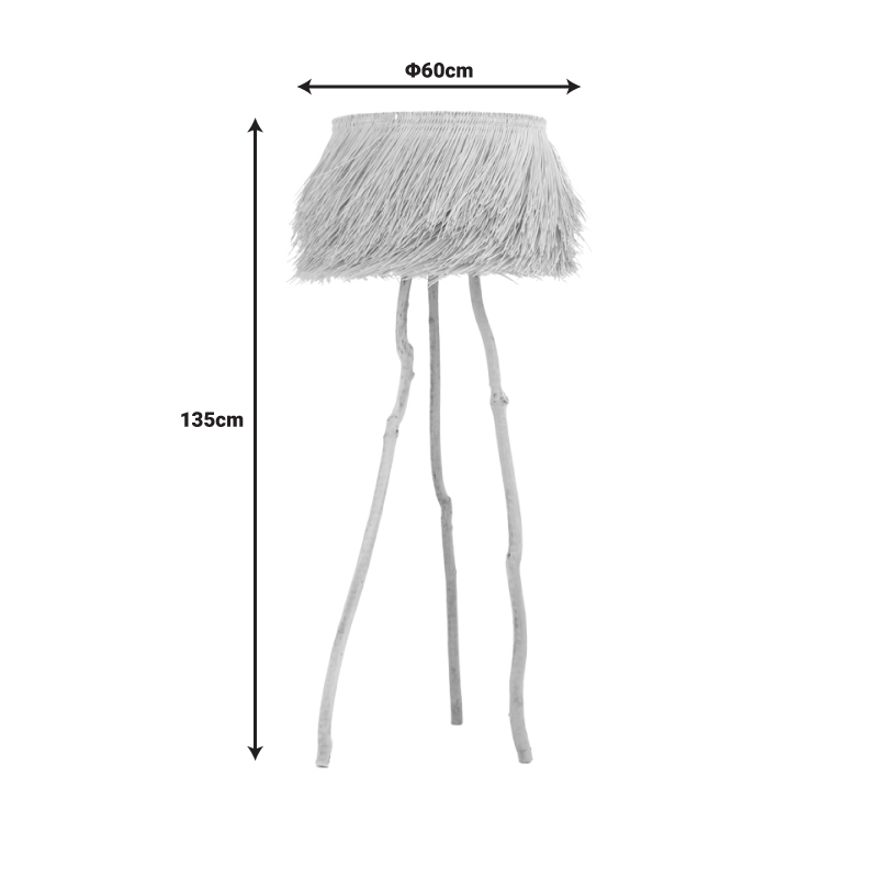 Φωτιστικό δαπέδου Herfo Inart Ε27 ρατάν σε φυσική απόχρωση Φ60x135εκ Φωτιστικό δαπέδου Herfo Inart Ε27 ρατάν σε φυσική απόχρωση Φ60x135εκ - Image 3