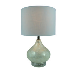 Επιτραπέζιο φωτιστικό Guidance haroma Ε27 λευκό γυαλί-λευκό ύφασμα Φ25x41εκ