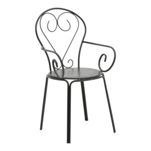 Πολυθρόνα Monasty haroma στοιβαζόμενη μαύρο μέταλλο 49x55x90εκ