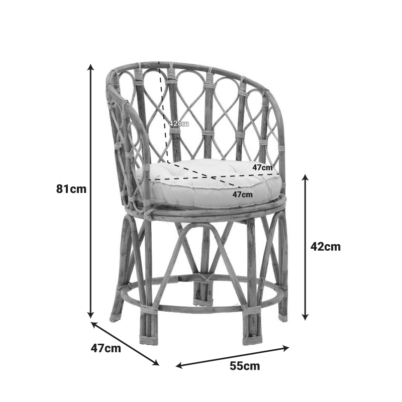 Πολυθρόνα Rostan Inart φυσικό rattan με μαξιλάρι 51x50x80εκ Πολυθρόνα Rostan Inart φυσικό rattan με μαξιλάρι 51x50x80εκ - Image 2