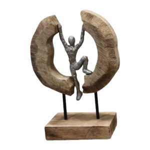 Επιτραπέζιο διακοσμητικό Dale haroma φυσικό μάνγκο ξύλο-αλουμίνιο 19x9x28εκ