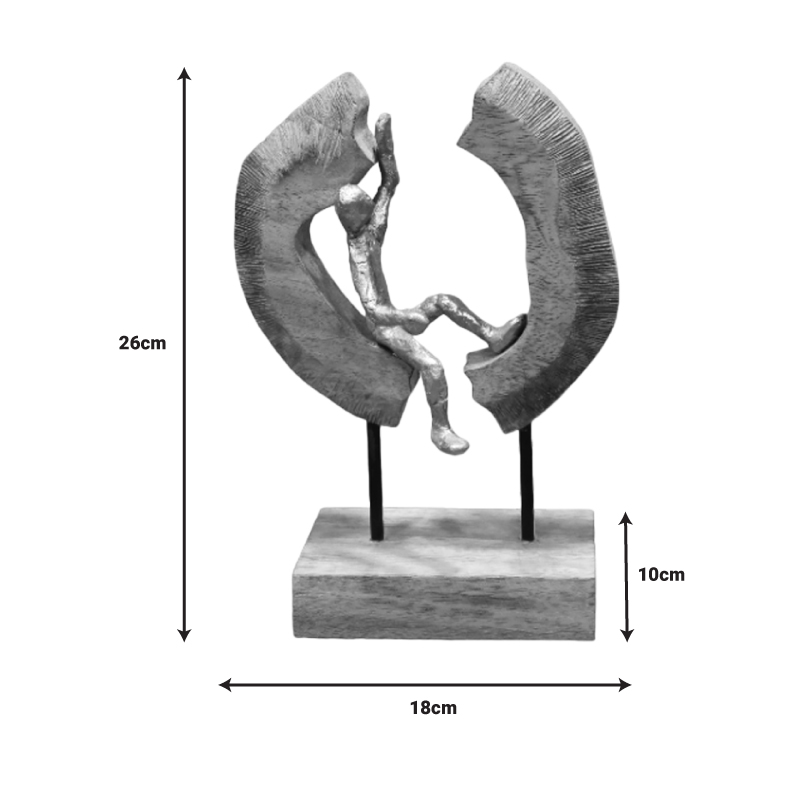 Επιτραπέζιο διακοσμητικό Vualo Inart φυσικό μάνγκο ξύλο-αλουμίνιο 18x10x26εκ Επιτραπέζιο διακοσμητικό Vualo Inart φυσικό μάνγκο ξύλο-αλουμίνιο 18x10x26εκ - Image 2