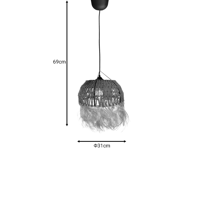 Φωτιστικό οροφής Bowler Inart ψάθινο φυσικό Φ31x69εκ Φωτιστικό οροφής Bowler Inart ψάθινο φυσικό Φ31x69εκ - Image 4