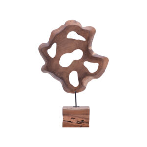 Επιτραπέζιο διακοσμητικό Strab haroma φυσικό ξύλο teak-μέταλλο 55x10x80εκ