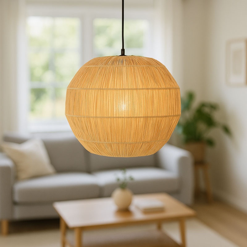 Φωτιστικό οροφής Ozelia Inart καφέ press papier-μέταλλο Φ33x122εκ Φωτιστικό οροφής Ozelia Inart καφέ press papier-μέταλλο Φ33x122εκ - Image 2