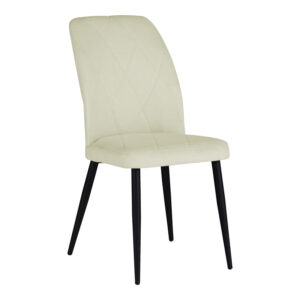 Καρέκλα Vika haroma εκρού ύφασμα-πόδι μαύρο μέταλλο 48x58x90εκ