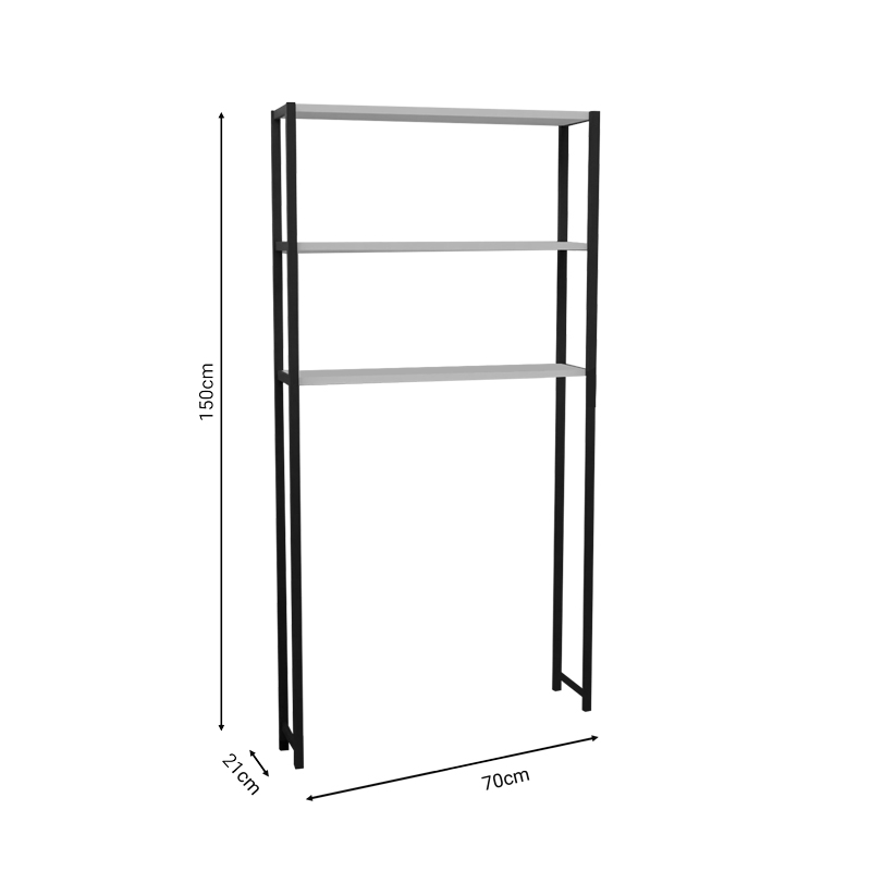 Έπιπλο πλυντηρίου Bothy pakoworld λευκό μελαμίνης-μαύρο μέταλλο 73x22x150εκ Έπιπλο πλυντηρίου Bothy pakoworld λευκό μελαμίνης-μαύρο μέταλλο 73x22x150εκ - Image 3