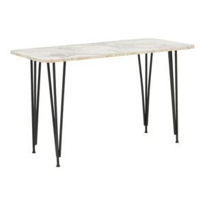Τραπέζι Polkan haroma λευκό μαρμάρου μελαμίνης-μαύρο μέταλλο 120x60x73εκ
