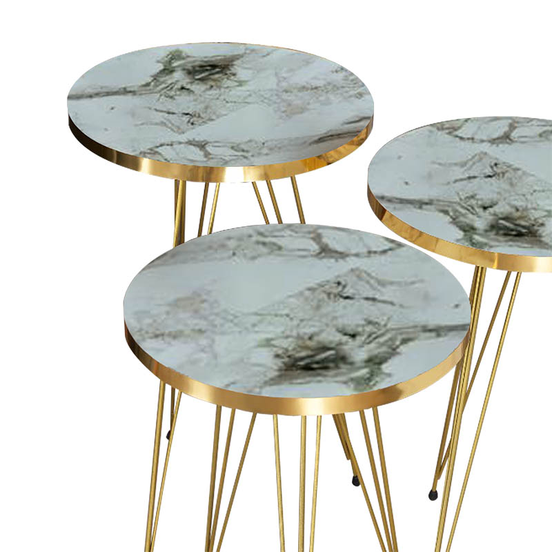 Βοηθητικά τραπέζια Wakmi pakoworld σετ 3τεμ λευκό μπεζ μαρμάρου μελαμίνης-χρυσό μέταλλο Βοηθητικά τραπέζια Wakmi pakoworld σετ 3τεμ λευκό μπεζ μαρμάρου μελαμίνης-χρυσό μέταλλο - Image 3