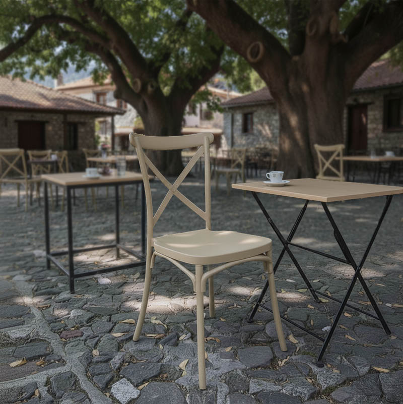 Καρέκλα Crossie pakoworld στοιβαζόμενη pp σε απόχρωση cappucino 38x46.5x82εκ Καρέκλα Crossie pakoworld στοιβαζόμενη pp σε απόχρωση cappucino 38x46.5x82εκ - Image 2