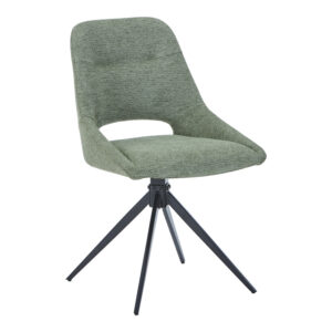 Καρέκλα περιστρεφόμενη Luciano I haroma σε πράσινο ύφασμα-πόδι μεταλλικό μαύρο 52.5x54x85εκ