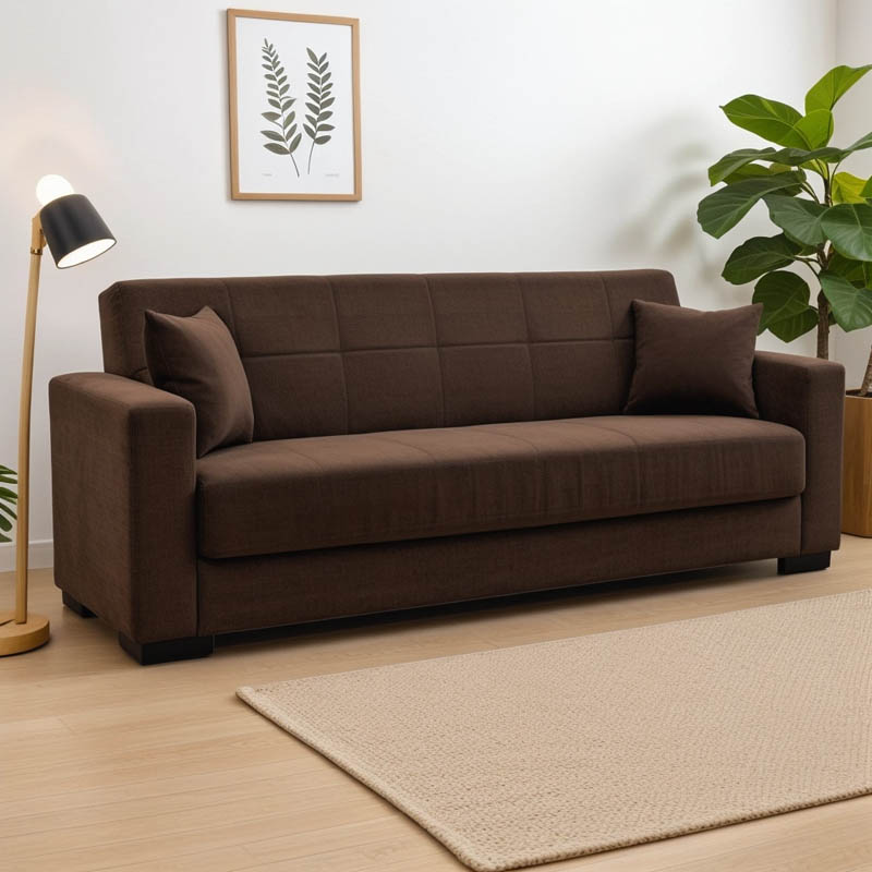 Καναπές-κρεβάτι με αποθηκευτικό χώρο τριθέσιος Vox pakoworld καφέ ύφασμα 214x82x83εκ Καναπές-κρεβάτι με αποθηκευτικό χώρο τριθέσιος Vox pakoworld καφέ ύφασμα 214x82x83εκ - Image 2