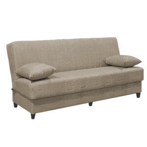 Καναπές-κρεβάτι με αποθηκευτικό χώρο τριθέσιος Romina haroma κρεμ ύφασμα 190x75x85εκ
