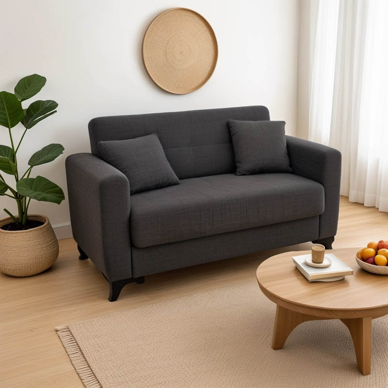 Καναπές-κρεβάτι με αποθηκευτικό χώρο διθέσιος Modestο pakoworld μαύρο ύφασμα 155x85x80εκ Καναπές-κρεβάτι με αποθηκευτικό χώρο διθέσιος Modestο pakoworld μαύρο ύφασμα 155x85x80εκ - Image 2