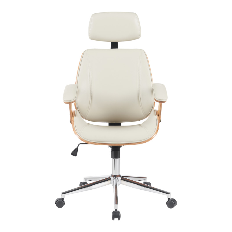 Καρέκλα γραφείου διευθυντή Fetseno pakoworld μπεζ pu-βάση χρωμίου 53x56x113.5-123.5εκ Καρέκλα γραφείου διευθυντή Fetseno pakoworld μπεζ pu-βάση χρωμίου 53x56x113.5-123.5εκ - Image 4