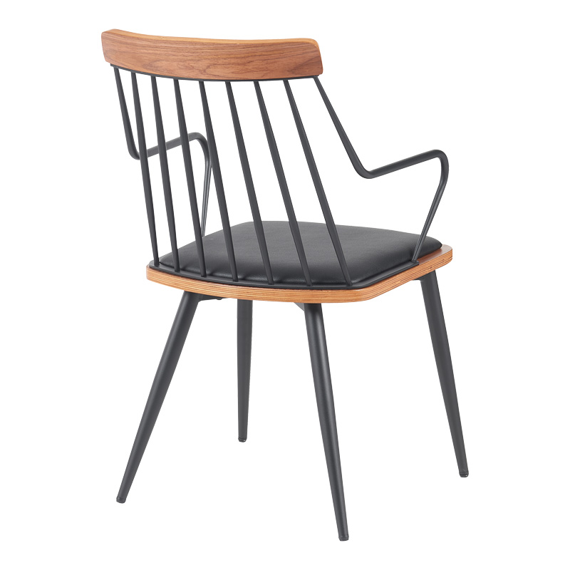 Πολυθρόνα Posse pakoworld μέταλλο μαύρο-καρυδί ξύλο-μαύρο pu 52x59x83εκ Πολυθρόνα Posse pakoworld μέταλλο μαύρο-καρυδί ξύλο-μαύρο pu 52x59x83εκ - Image 2