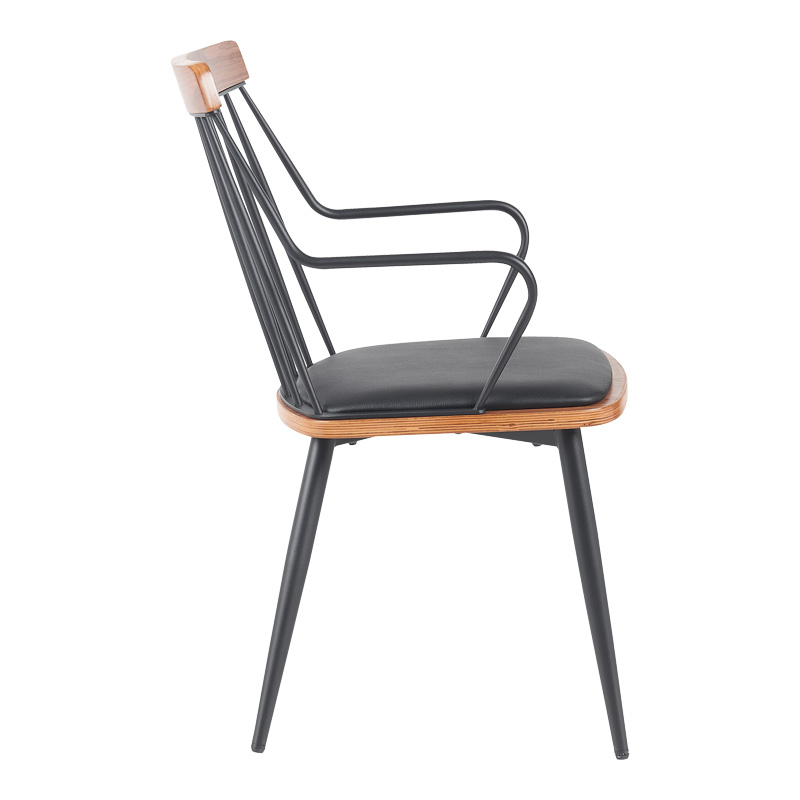 Πολυθρόνα Posse pakoworld μέταλλο μαύρο-καρυδί ξύλο-μαύρο pu 52x59x83εκ Πολυθρόνα Posse pakoworld μέταλλο μαύρο-καρυδί ξύλο-μαύρο pu 52x59x83εκ - Image 3