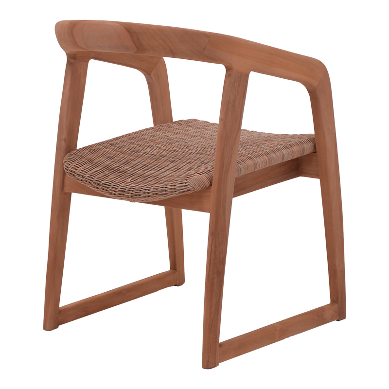 Πολυθρόνα Somalia pakoworld σκελετός αλουμινίου με teak πόδι σε φυσική απόχρωση και καφέ pe rattan 57x62x80εκ Πολυθρόνα Somalia pakoworld σκελετός αλουμινίου με teak πόδι σε φυσική απόχρωση και καφέ pe rattan 57x62x80εκ - Image 2