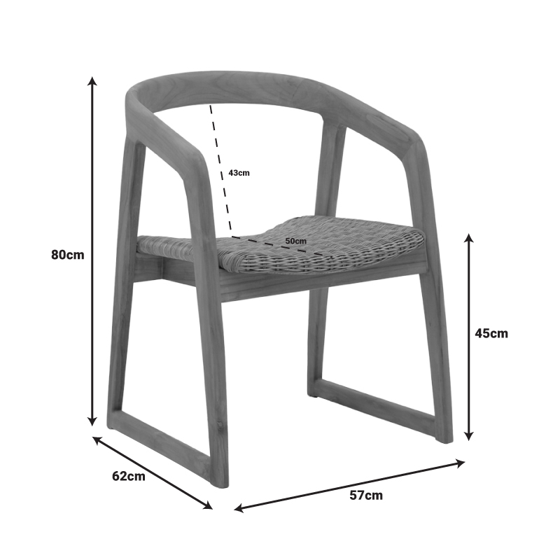 Πολυθρόνα Somalia pakoworld σκελετός αλουμινίου με teak πόδι σε φυσική απόχρωση και καφέ pe rattan 57x62x80εκ Πολυθρόνα Somalia pakoworld σκελετός αλουμινίου με teak πόδι σε φυσική απόχρωση και καφέ pe rattan 57x62x80εκ - Image 8
