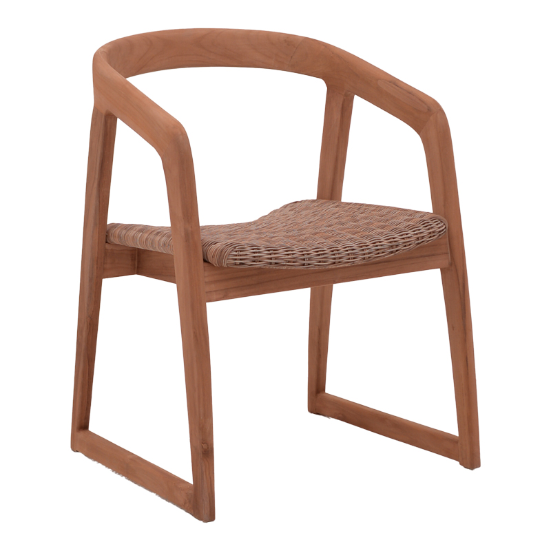 Πολυθρόνα Somalia pakoworld σκελετός αλουμινίου με teak πόδι σε φυσική απόχρωση και καφέ pe rattan 57x62x80εκ Πολυθρόνα Somalia pakoworld σκελετός αλουμινίου με teak πόδι σε φυσική απόχρωση και καφέ pe rattan 57x62x80εκ