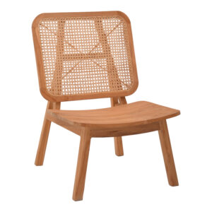 Πολυθρόνα Viborg haroma φυσικό teak ξύλο-φυσικό rattan 60x75x87εκ