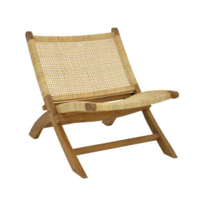 Πολυθρόνα Jerenze haroma φυσικό teak ξύλο-φυσικό rattan 65x78x68εκ