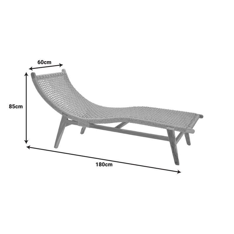Ξαπλώστρα Rebelise pakoworld σκελετός teak ξύλο και pe σχοινί σε φυσική απόχρωση 60x180x85εκ Ξαπλώστρα Rebelise pakoworld σκελετός teak ξύλο και pe σχοινί σε φυσική απόχρωση 60x180x85εκ - Image 6