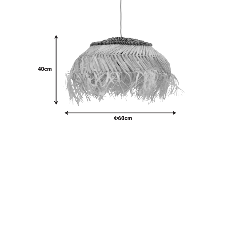Φωτιστικό οροφής Hengiole Inart sisal σε φυσικό-μαύρο χρώμα Φ60x40εκ Φωτιστικό οροφής Hengiole Inart sisal σε φυσικό-μαύρο χρώμα Φ60x40εκ - Image 3