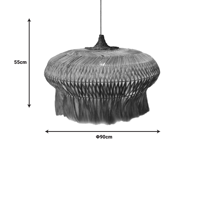 Φωτιστικό οροφής Pozarne Inart abaca ξύλο σε φυσικό χρώμα Φ90x55εκ Φωτιστικό οροφής Pozarne Inart abaca ξύλο σε φυσικό χρώμα Φ90x55εκ - Image 2