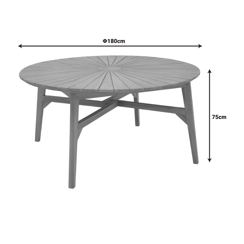 Τραπέζι Colen pakoworld teak ξύλο σε φυσική απόχρωση Φ180x75εκ Τραπέζι Colen pakoworld teak ξύλο σε φυσική απόχρωση Φ180x75εκ - Image 5