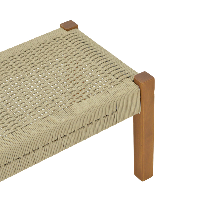 Παγκάκι Uma pakoworld teak ξύλο και pe σχοινί σε φυσική απόχρωση 120x45x40εκ Παγκάκι Uma pakoworld teak ξύλο και pe σχοινί σε φυσική απόχρωση 120x45x40εκ - Image 5