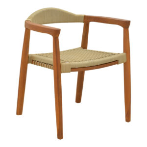 Πολυθρόνα Ganny haroma teak ξύλο και pe σχοινί σε φυσική απόχρωση 61x58x71εκ