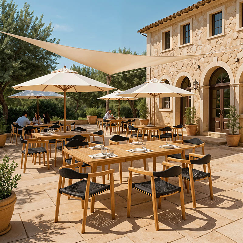 Τραπεζαρία 7 τεμ. Ganny-Pino pakoworld teak ξύλο σε φυσική - μαυρη απόχρωση 180/240x100x75εκ Τραπεζαρία 7 τεμ. Ganny-Pino pakoworld teak ξύλο σε φυσική - μαυρη απόχρωση 180/240x100x75εκ - Image 2