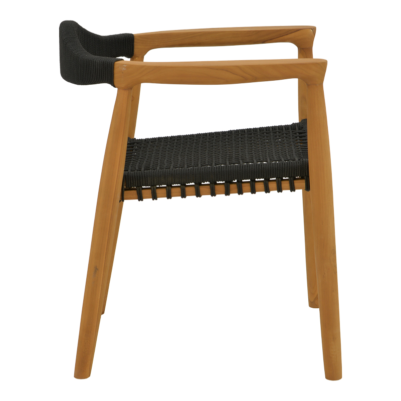 Τραπεζαρία 7 τεμ. Ganny-Pino pakoworld teak ξύλο σε φυσική - μαυρη απόχρωση 180/240x100x75εκ Τραπεζαρία 7 τεμ. Ganny-Pino pakoworld teak ξύλο σε φυσική - μαυρη απόχρωση 180/240x100x75εκ - Image 5