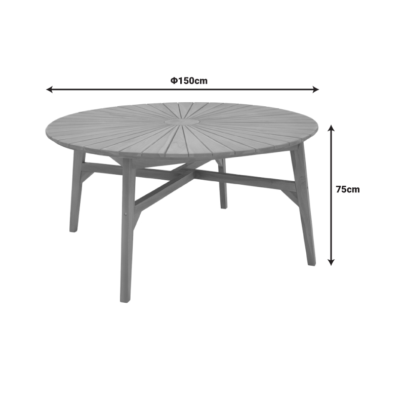 Τραπεζαρία 7τεμ. Banou-Colen pakoworld teak ξύλο σε φυσική απόχρωση Φ150x75εκ Τραπεζαρία 7τεμ. Banou-Colen pakoworld teak ξύλο σε φυσική απόχρωση Φ150x75εκ - Image 10