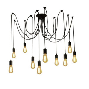 Φωτιστικό οροφής πολύφωτο Merdine haroma μαύρο μέταλλο-γυαλί