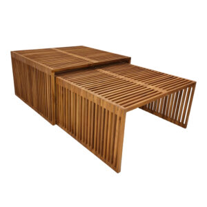 Τραπέζι Tinnie I haroma σετ 2τεμ teak ξύλο σε φυσική απόχρωση