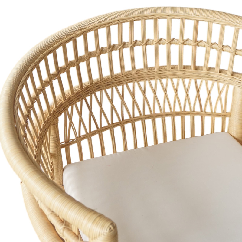 Πολυθρόνα Necorian paakoworld teak ξύλο με pe rattan σε φυσική απόχρωση και λευκό μαξιλάρι 80x70x87εκ Πολυθρόνα Necorian paakoworld teak ξύλο με pe rattan σε φυσική απόχρωση και λευκό μαξιλάρι 80x70x87εκ - Image 6