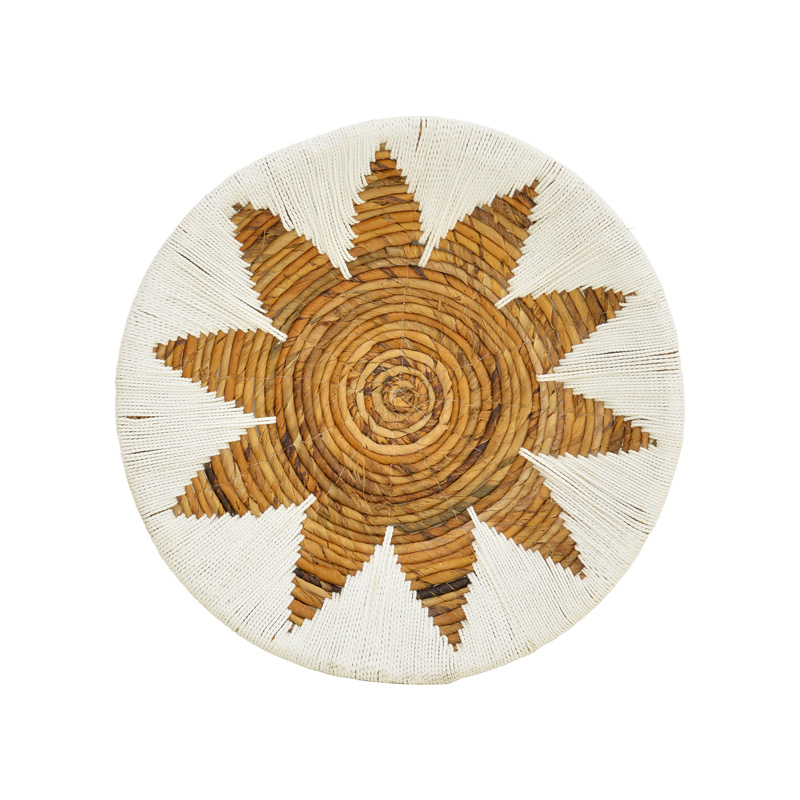 Διακοσμητικό τοίχου Circy Inart σετ 3 τεμ ψάθα σε λευκή-μπεζ απόχρωση Διακοσμητικό τοίχου Circy Inart σετ 3 τεμ ψάθα σε λευκή-μπεζ απόχρωση - Image 4