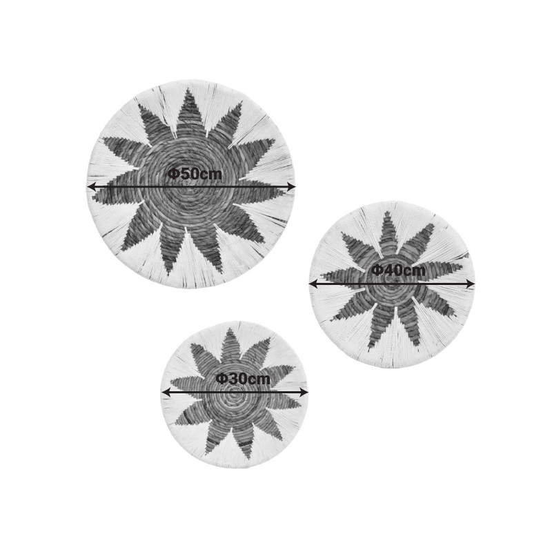 Διακοσμητικό τοίχου Circy Inart σετ 3 τεμ ψάθα σε λευκή-μπεζ απόχρωση Διακοσμητικό τοίχου Circy Inart σετ 3 τεμ ψάθα σε λευκή-μπεζ απόχρωση - Image 6