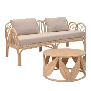 Σαλόνι Ytrone-Siderty haroma σετ 2τεμ rattan σε φυσική απόχρωση