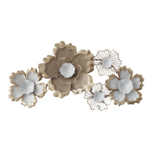 Διακοσμητικό τοίχου Vogene haroma μέταλλο σε χρυσή-λεύκη απόχρωση 90.5x47x7εκ