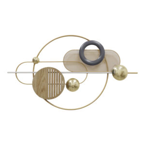 Διακοσμητικό τοίχου Lupus haroma μέταλλο σε χρυσή-κεφέ απόχρωση 89.5x52.5x6εκ