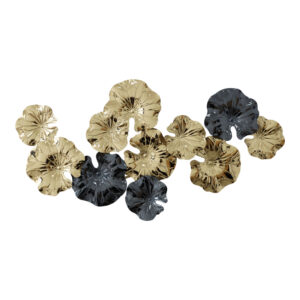 Διακοσμητικό τοίχου Merinda haroma μέταλλο σε χρυσή-μαύρη απόχρωση 88x47x5εκ