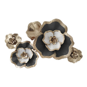 Διακοσμητικό τοίχου Rosalia haroma μέταλλο σε χρυσή-μαύρη απόχρωση 90x58x7.5εκ