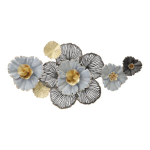 Διακοσμητικό τοίχου Jemiole haroma μέταλλο σε χρυσή-γκρι απόχρωση 106x53x9.5εκ