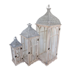 Φανάρια Danny haroma σετ 3τεμ αλουμίνιο σε φυσική απόχρωση