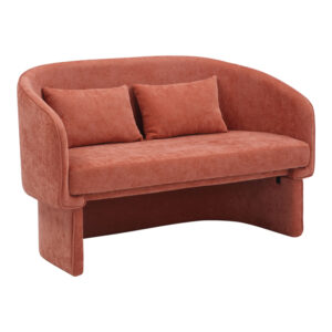 Καναπές διθέσιος Playmob haroma ύφασμα σε κεραμιδί απόχρωση 128x65x79εκ