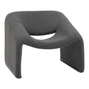 Πολυθρόνα Clous haroma μπουκλέ ύφασμα σε ανθρακί απόχρωση 86x77x73.5εκ